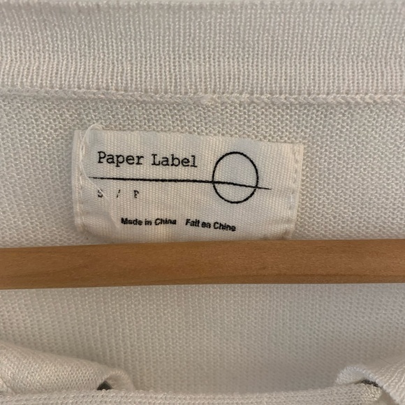 Paper Label 1/4 Tie up Pullover white/off white sweater, women’s size small. - Picture 5 of 6